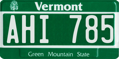 VT license plate AHI785