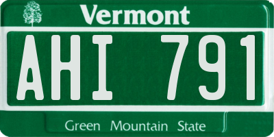 VT license plate AHI791