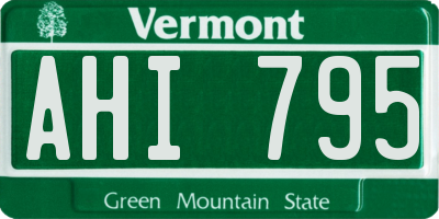 VT license plate AHI795