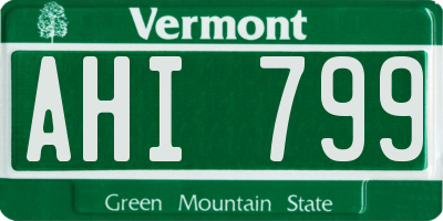 VT license plate AHI799