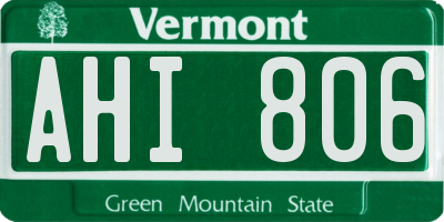 VT license plate AHI806