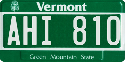 VT license plate AHI810