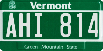 VT license plate AHI814