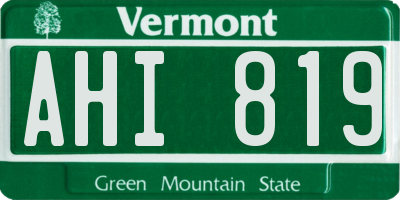 VT license plate AHI819