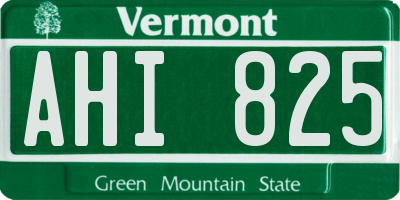 VT license plate AHI825
