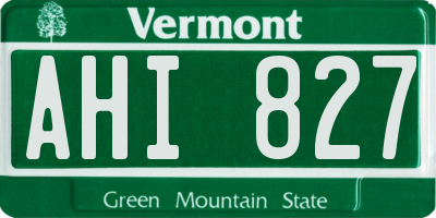 VT license plate AHI827