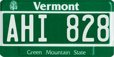 VT license plate AHI828