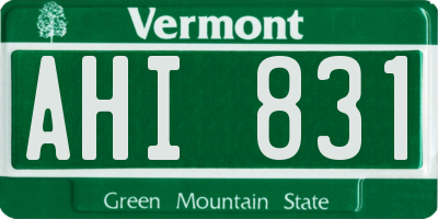 VT license plate AHI831
