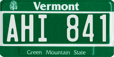 VT license plate AHI841