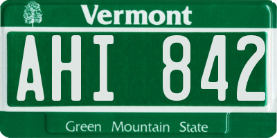 VT license plate AHI842