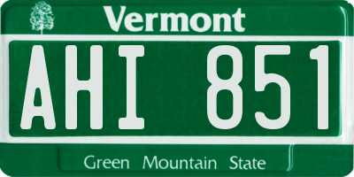 VT license plate AHI851