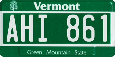 VT license plate AHI861