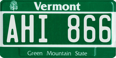VT license plate AHI866