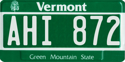VT license plate AHI872