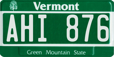 VT license plate AHI876