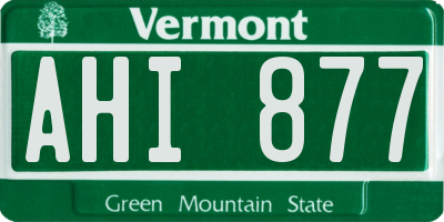 VT license plate AHI877