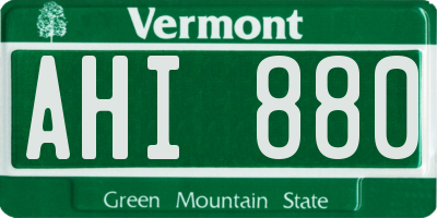 VT license plate AHI880