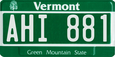 VT license plate AHI881