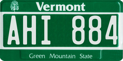 VT license plate AHI884