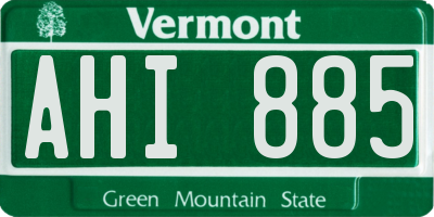 VT license plate AHI885