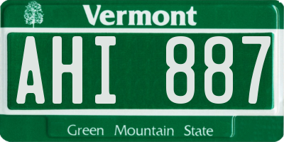 VT license plate AHI887