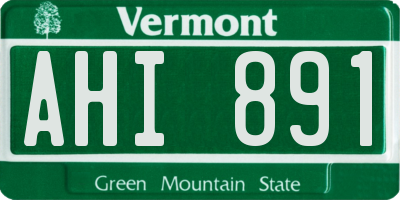 VT license plate AHI891