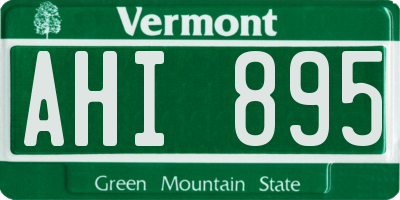 VT license plate AHI895