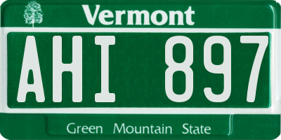 VT license plate AHI897