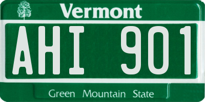 VT license plate AHI901