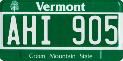 VT license plate AHI905