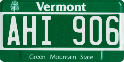 VT license plate AHI906