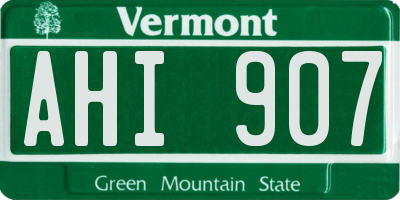VT license plate AHI907