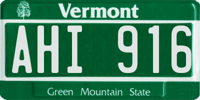 VT license plate AHI916