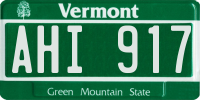 VT license plate AHI917