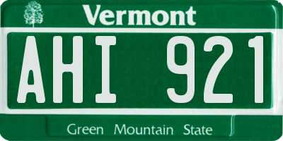 VT license plate AHI921