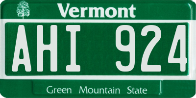 VT license plate AHI924