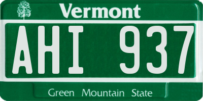 VT license plate AHI937