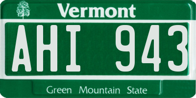 VT license plate AHI943