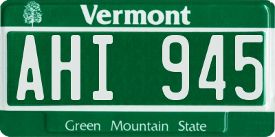 VT license plate AHI945