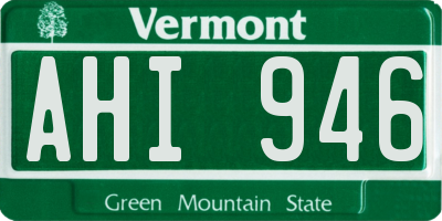 VT license plate AHI946