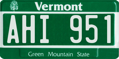 VT license plate AHI951
