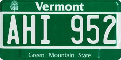 VT license plate AHI952