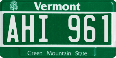 VT license plate AHI961