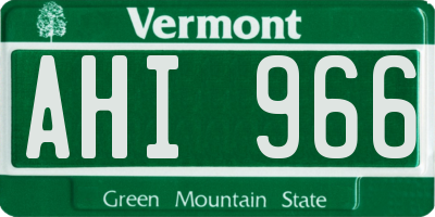 VT license plate AHI966