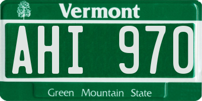 VT license plate AHI970