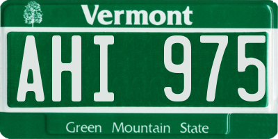 VT license plate AHI975