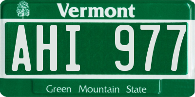 VT license plate AHI977