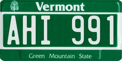 VT license plate AHI991