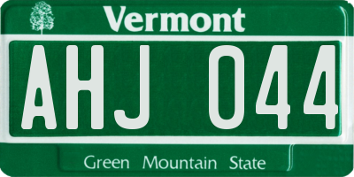 VT license plate AHJ044