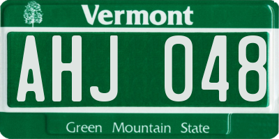 VT license plate AHJ048